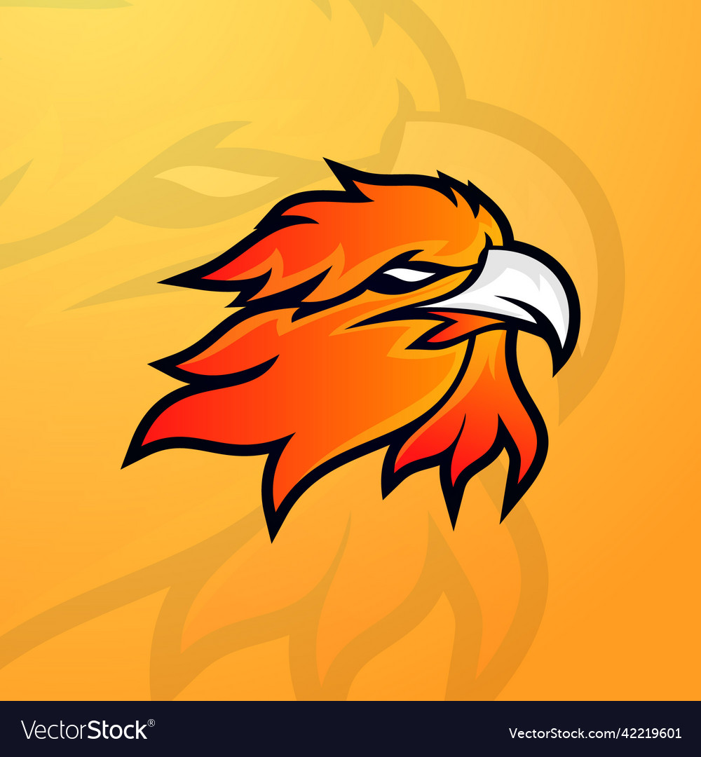 Firebird or phoenix logo template vector image Firebird or phoenix logo template