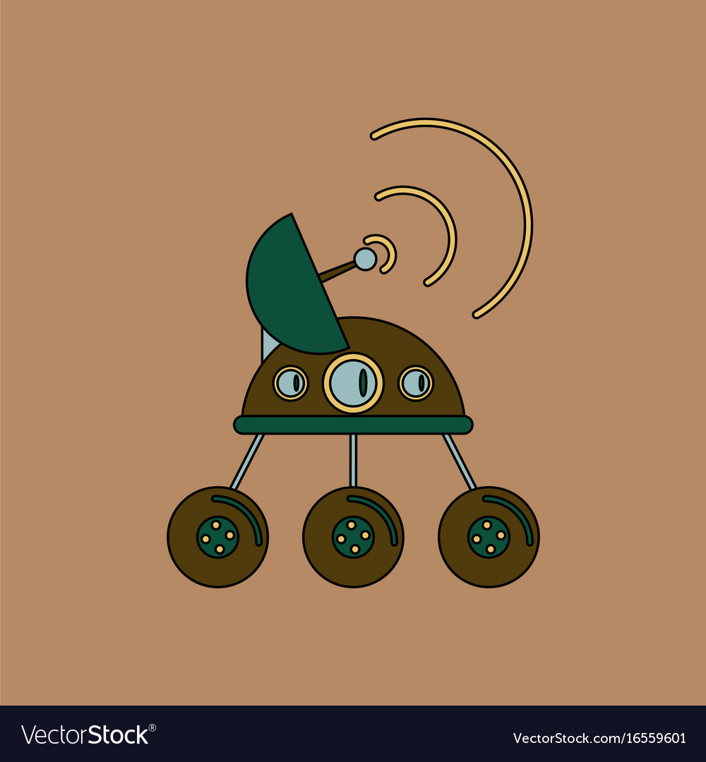 Flat icon design collection spacecraft