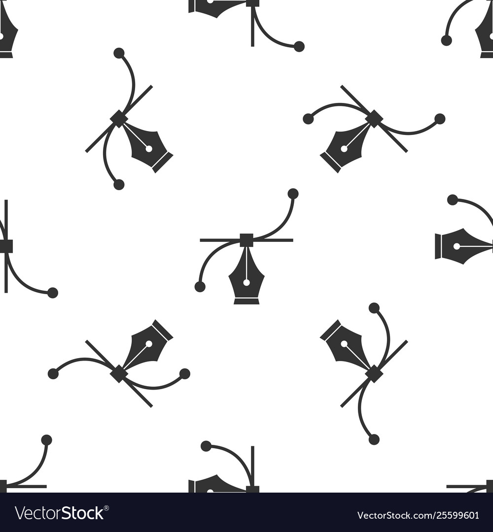 Grey bezier curve icon isolated seamless pattern vector image Grey bezier curve icon isolated seamless pattern