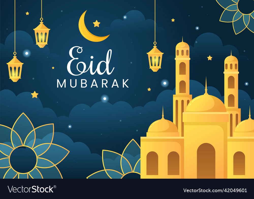 Happy eid ul-fitr mubarak background Royalty Free Vector