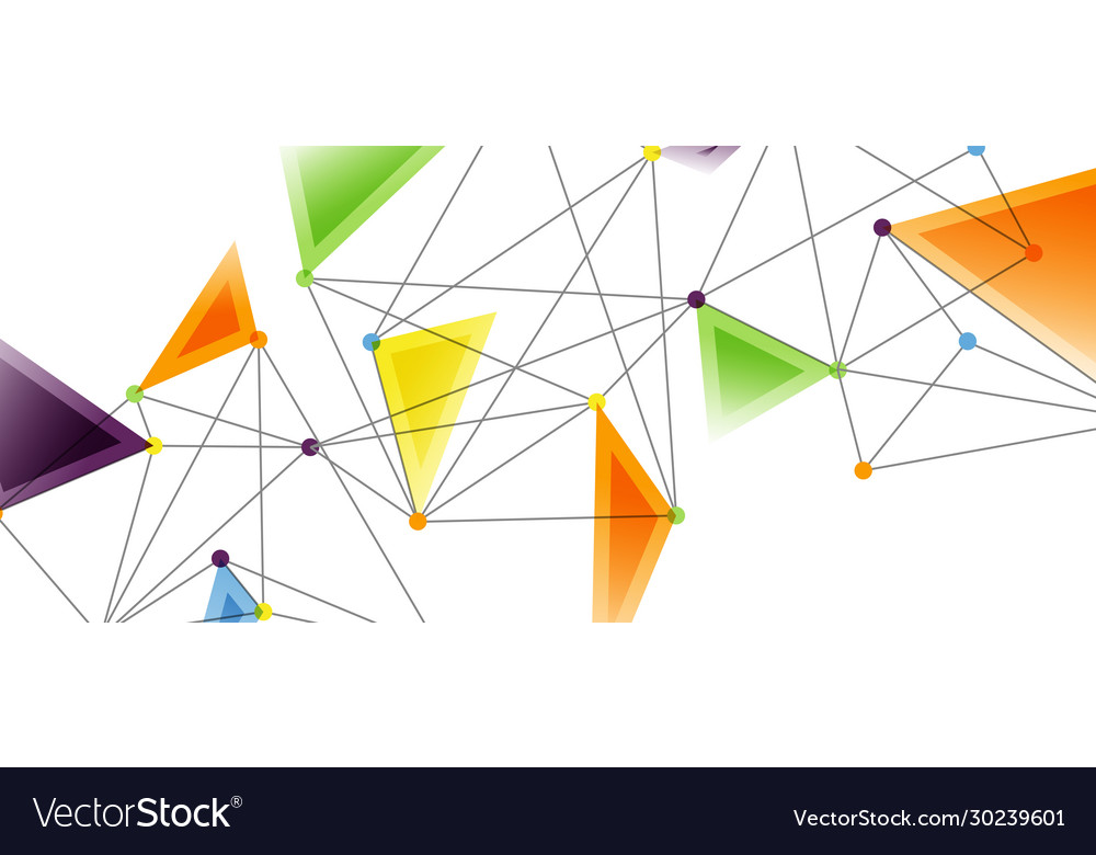 Line points connections triangular technology Vector Image Line points connections triangular technology