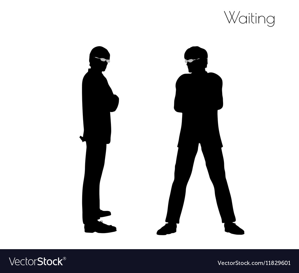 Man in waiting pose Royalty Free Vector Image - VectorStock