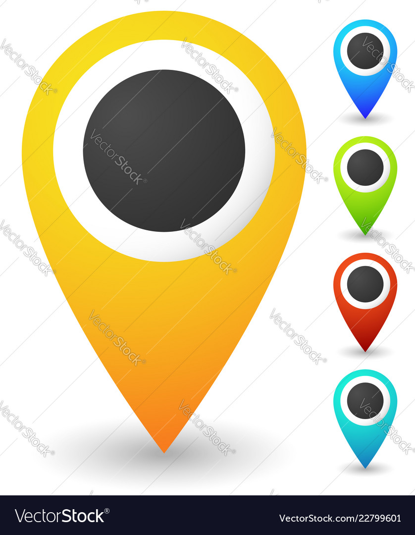 map markers map pins pointer elements 5 colors pins map