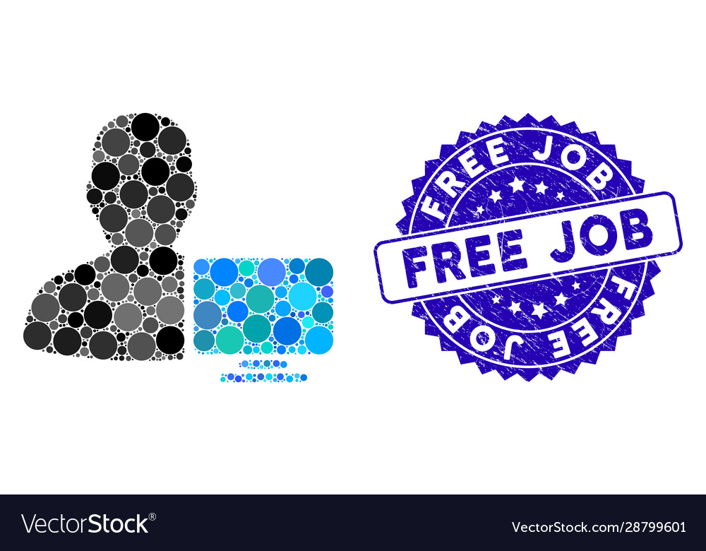 Mosaic computer administrator icon with scratched vector image Mosaic computer administrator icon with scratched