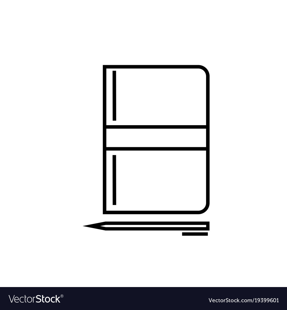 Notebook with pen icon