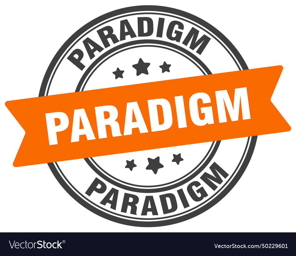 Paradigm stamp label on transparent Royalty Free Vector