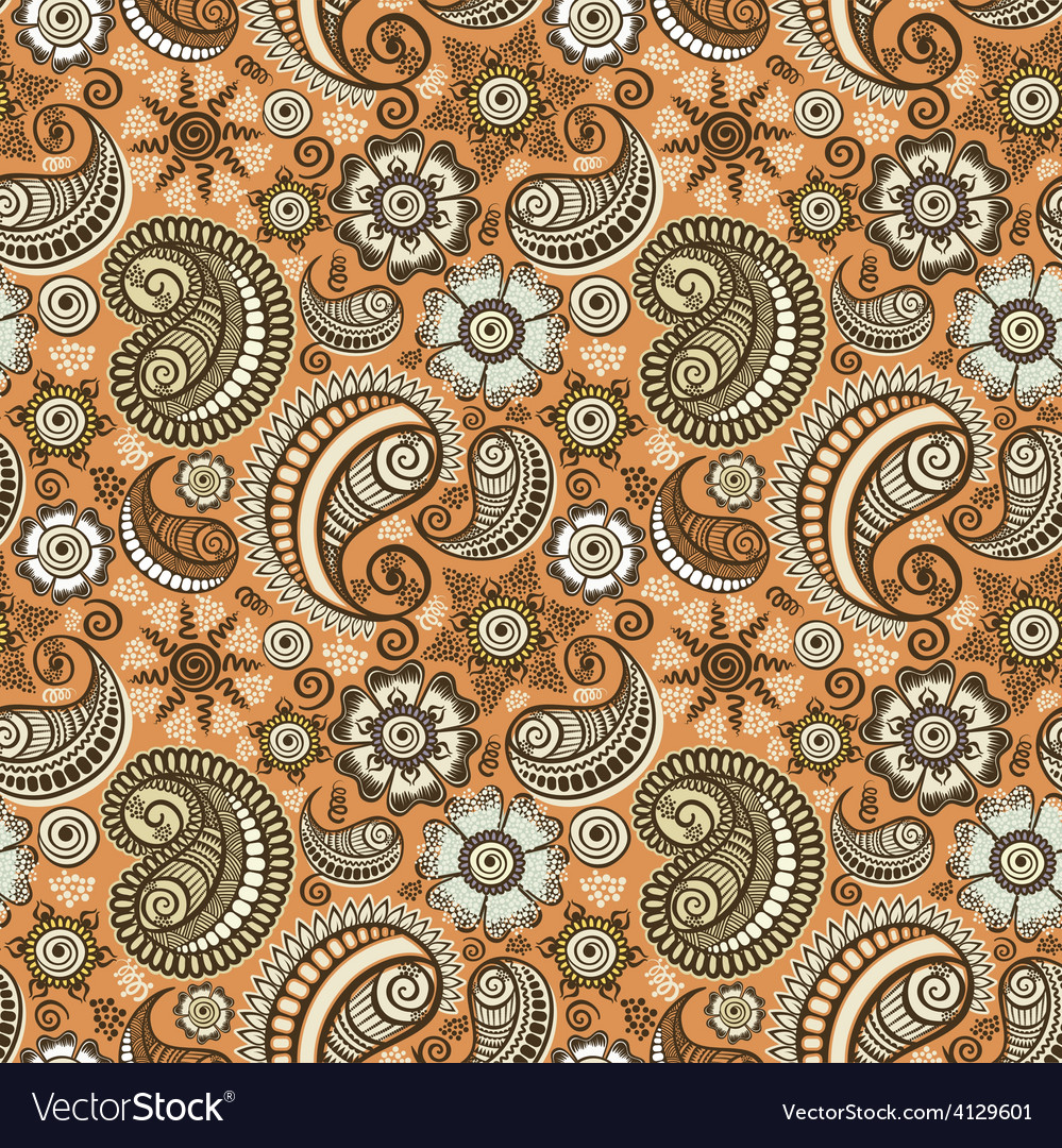 Seamless elegant paisley pattern Royalty Free Vector Image