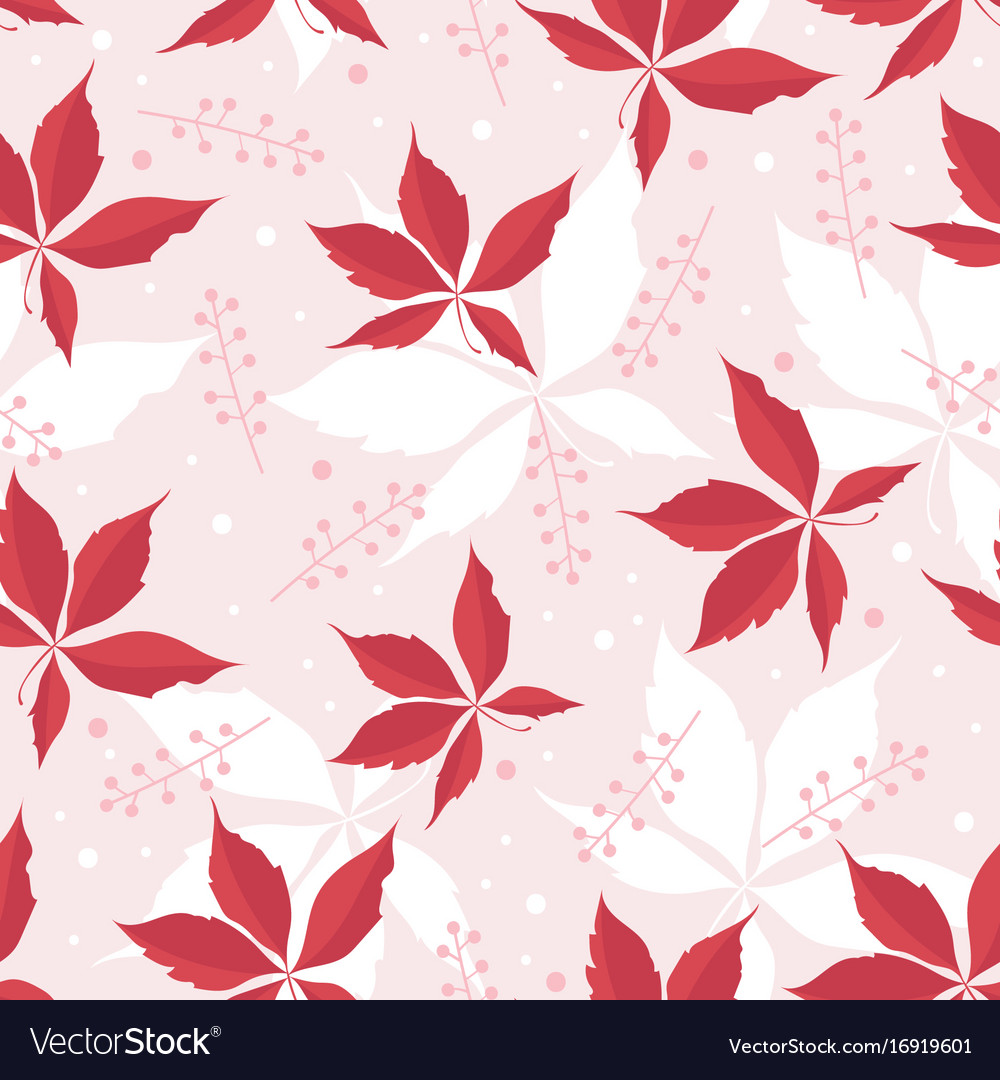 Seamless pattern of chestnut leaves and branchlets