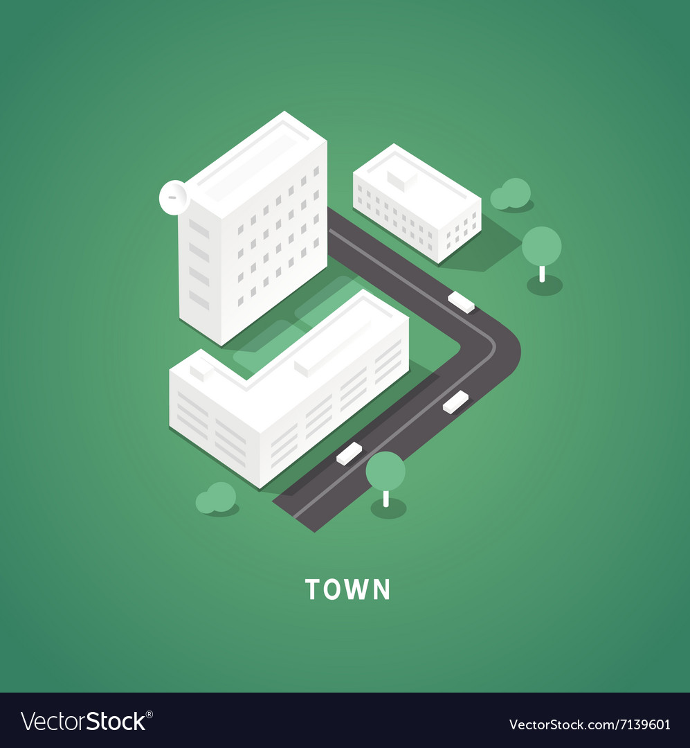 Set Of The Isometric City Buildings Royalty Free Vector