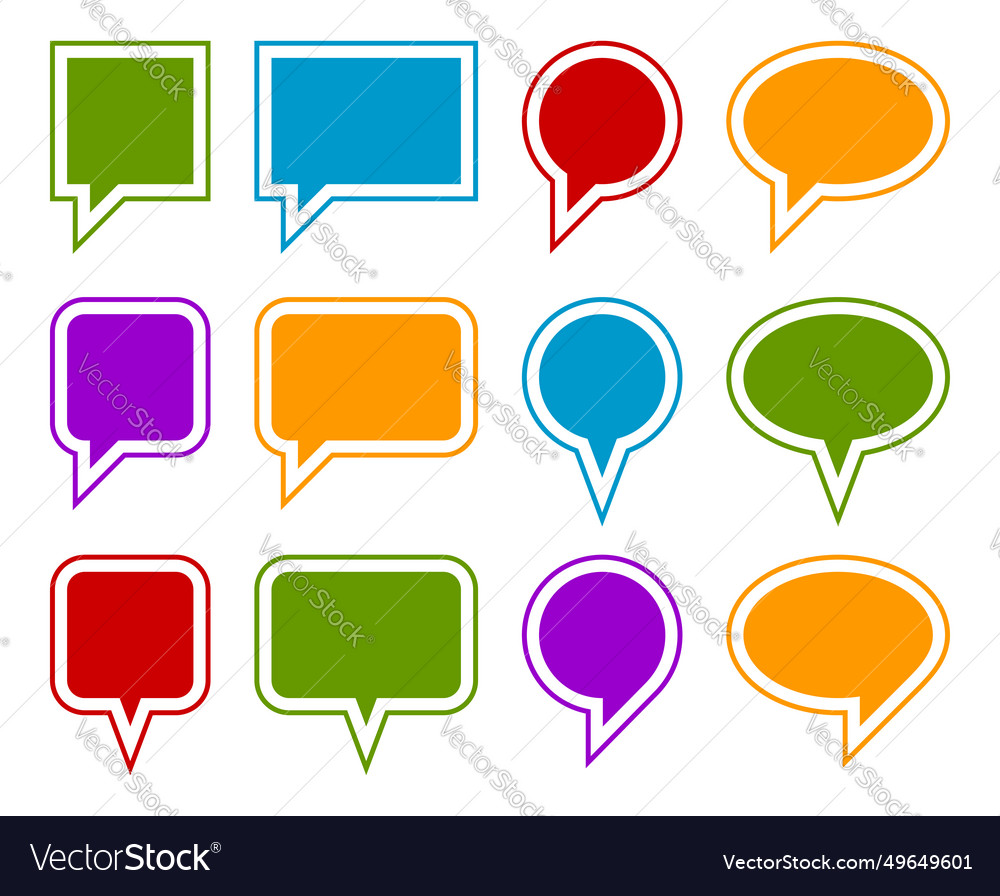 Set talk bubbles speech blank empty bubble icon