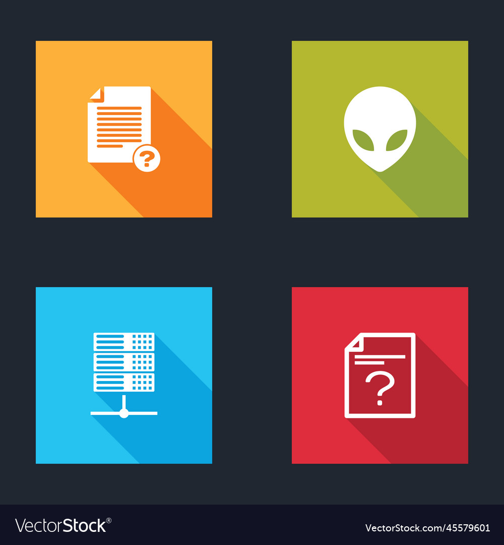 Set unknown document alien server data web Vector Image Set unknown document alien server data web