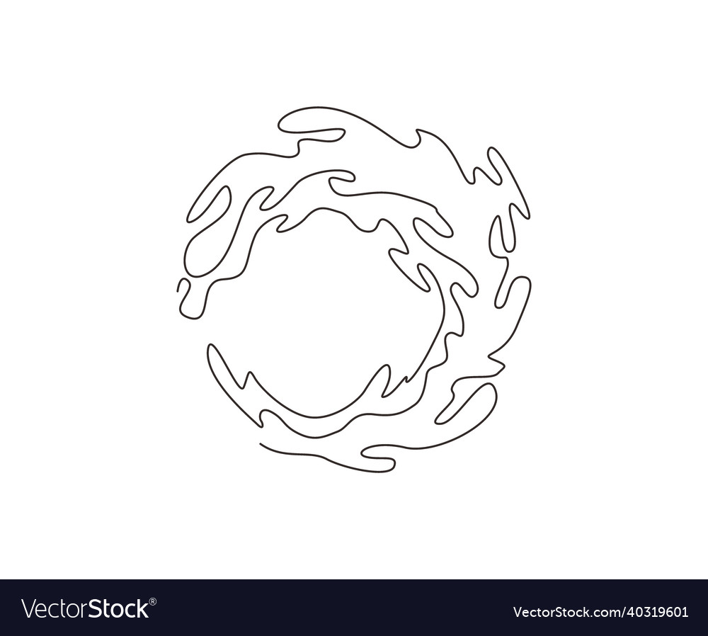 Single continuous line drawing circle made vector image Single continuous line drawing circle made