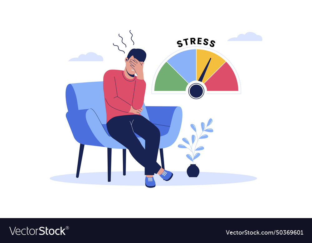 Stress scale test expression with high level vector image Stress scale test expression with high level