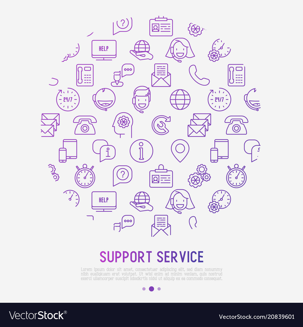 Support service concept in circle vector image Support service concept in circle