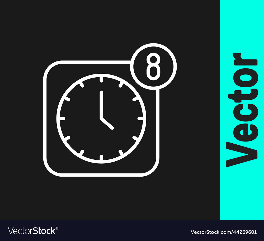 White line alarm clock app smartphone interface vector image White line alarm clock app smartphone interface