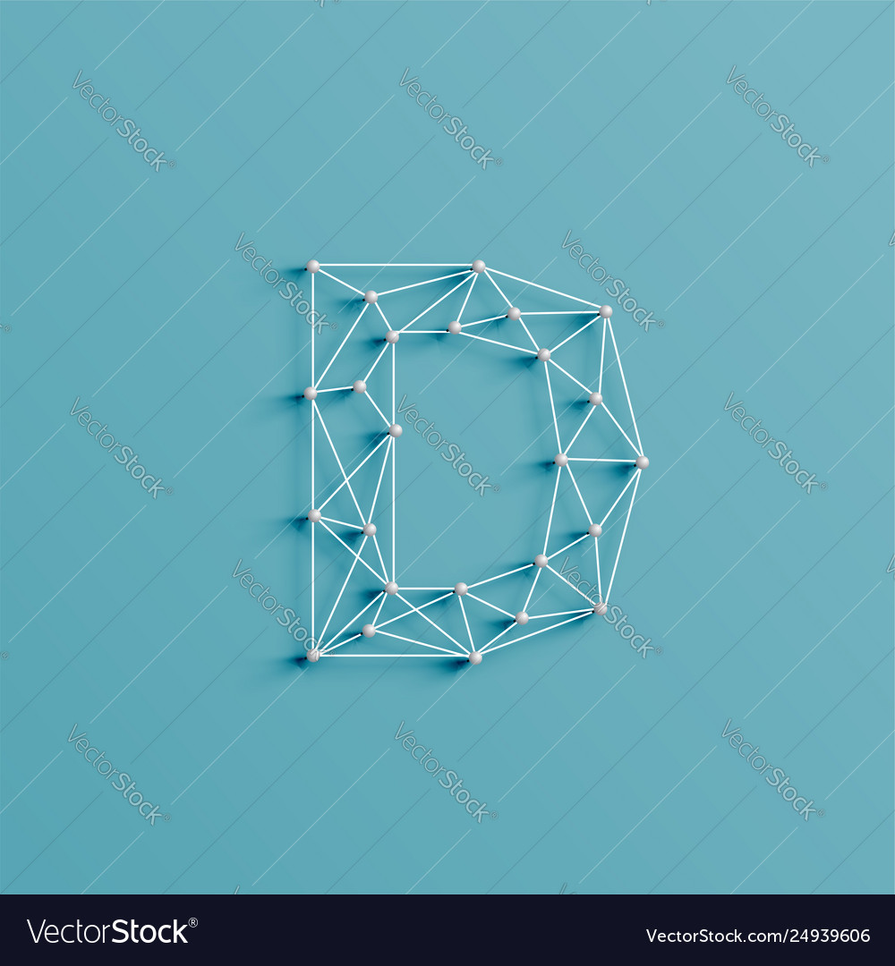 A character made pins and lines 3d vector image A character made pins and lines 3d