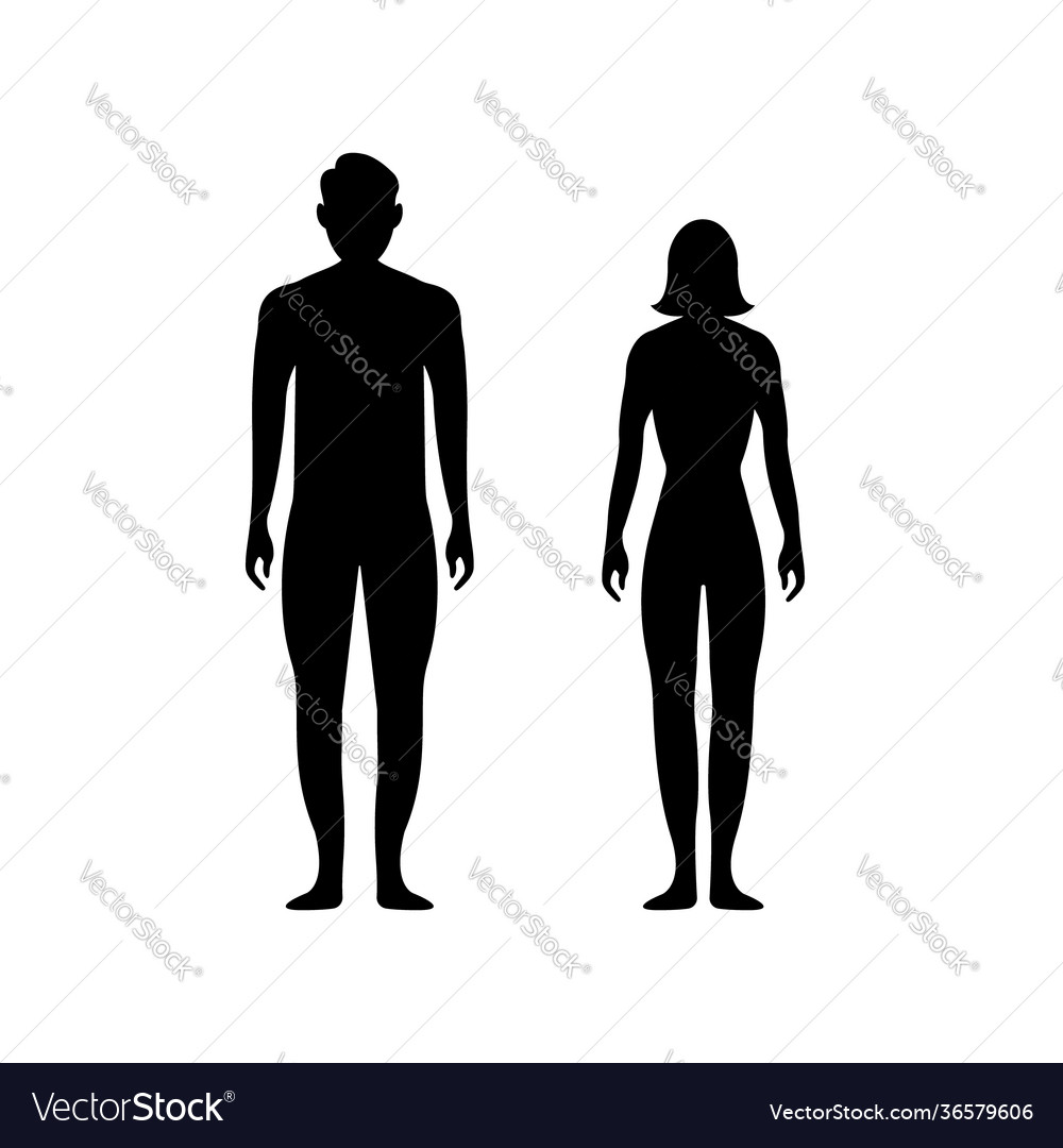 Black silhouettes men and women Royalty Free Vector Image