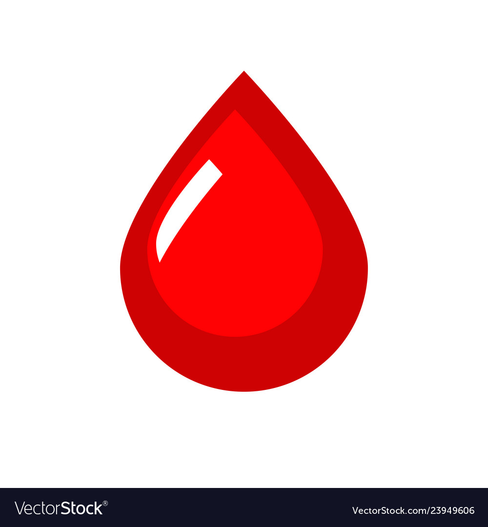 Blood icon red flat drop symbol Royalty Free Vector Image