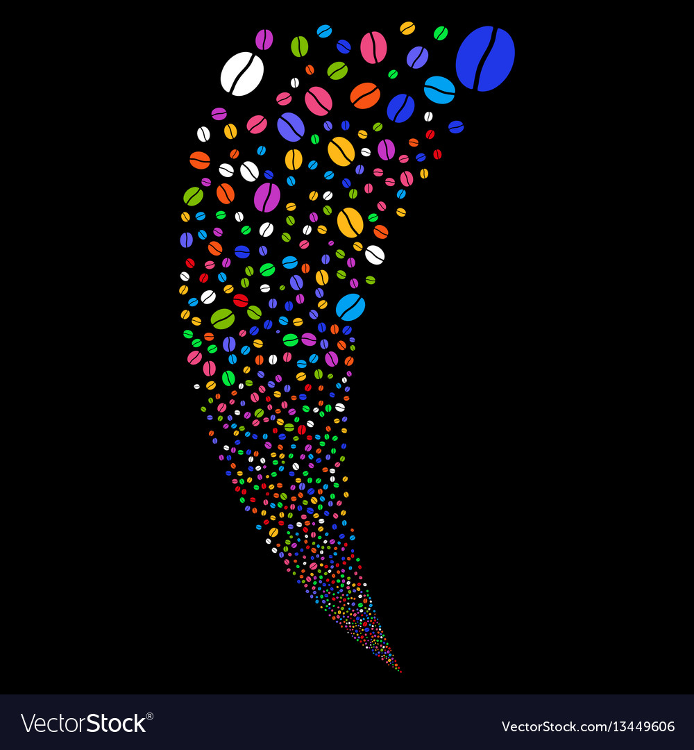 Coffee bean random stream vector image Coffee bean random stream