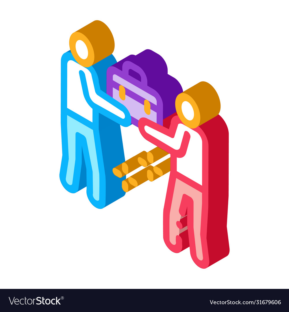 Common work two people isometric icon