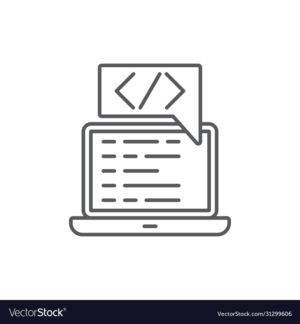Custom coding symbol programming icon isolated vector image Custom coding symbol programming icon isolated