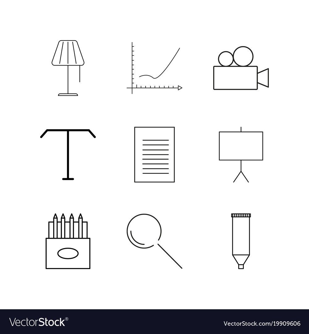 Design elements linear icon set simple outline