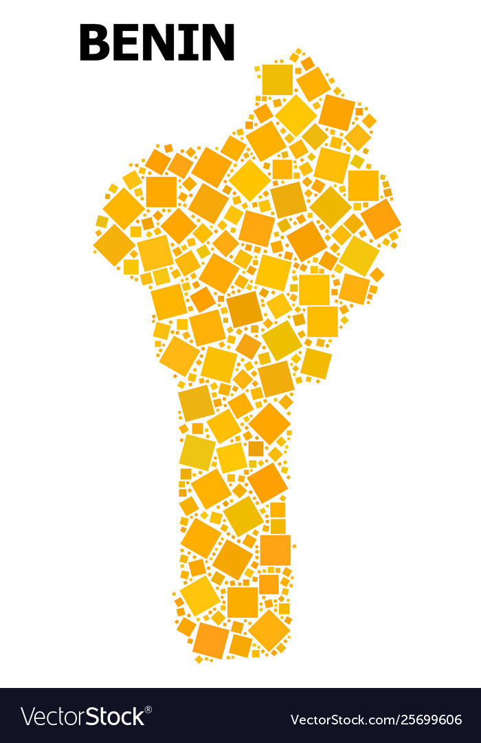 Gold rotated square pattern map benin