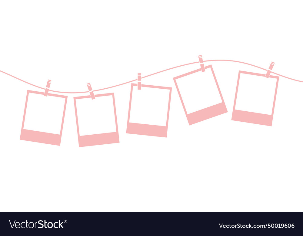 Hanging pictured frames cute pastel pink clip art Vector Image