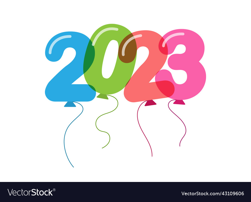 Happy new year 2023 balloons Royalty Free Vector Image