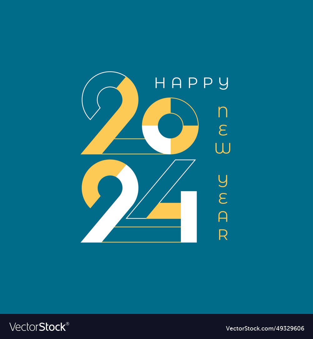 Happy new year 2024 banner Royalty Free Vector Image