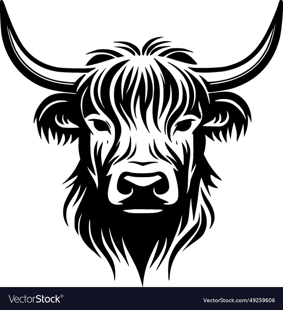 Highland cow - minimalist and simple silhouette Vector Image