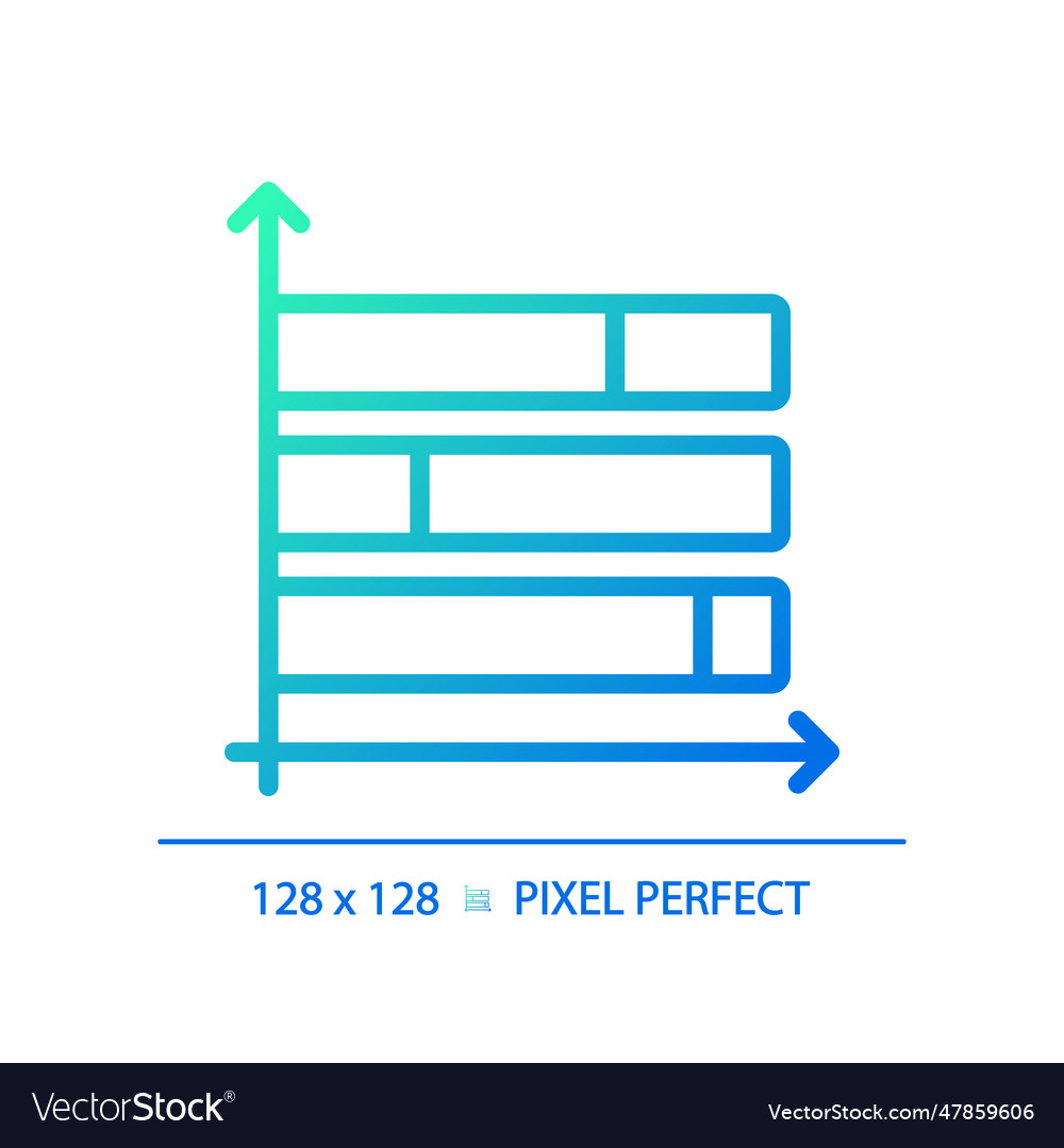 Horizontal stacked column chart gradient linear Vector Image Horizontal stacked column chart gradient linear