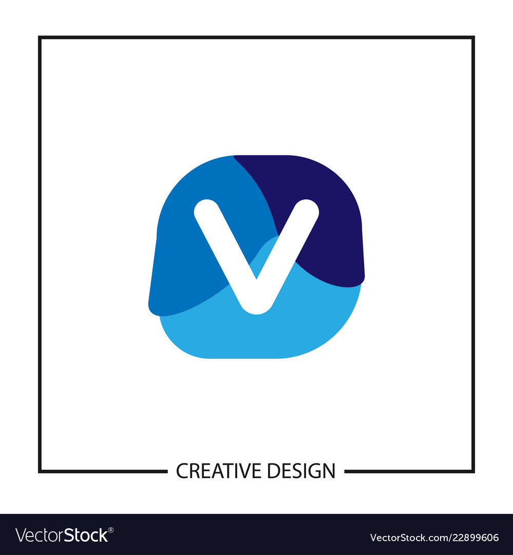 Initial letter v logo template design