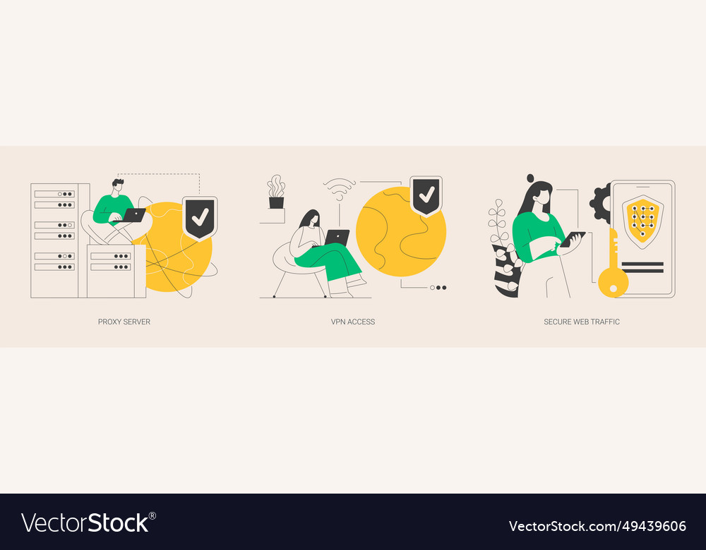 Internet security settings abstract concept vector image Internet security settings abstract concept