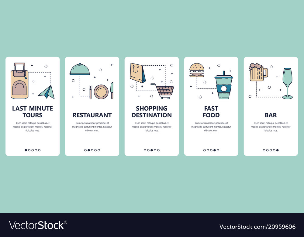 Line art web and mobile app template set Vector Image Line art web and mobile app template set