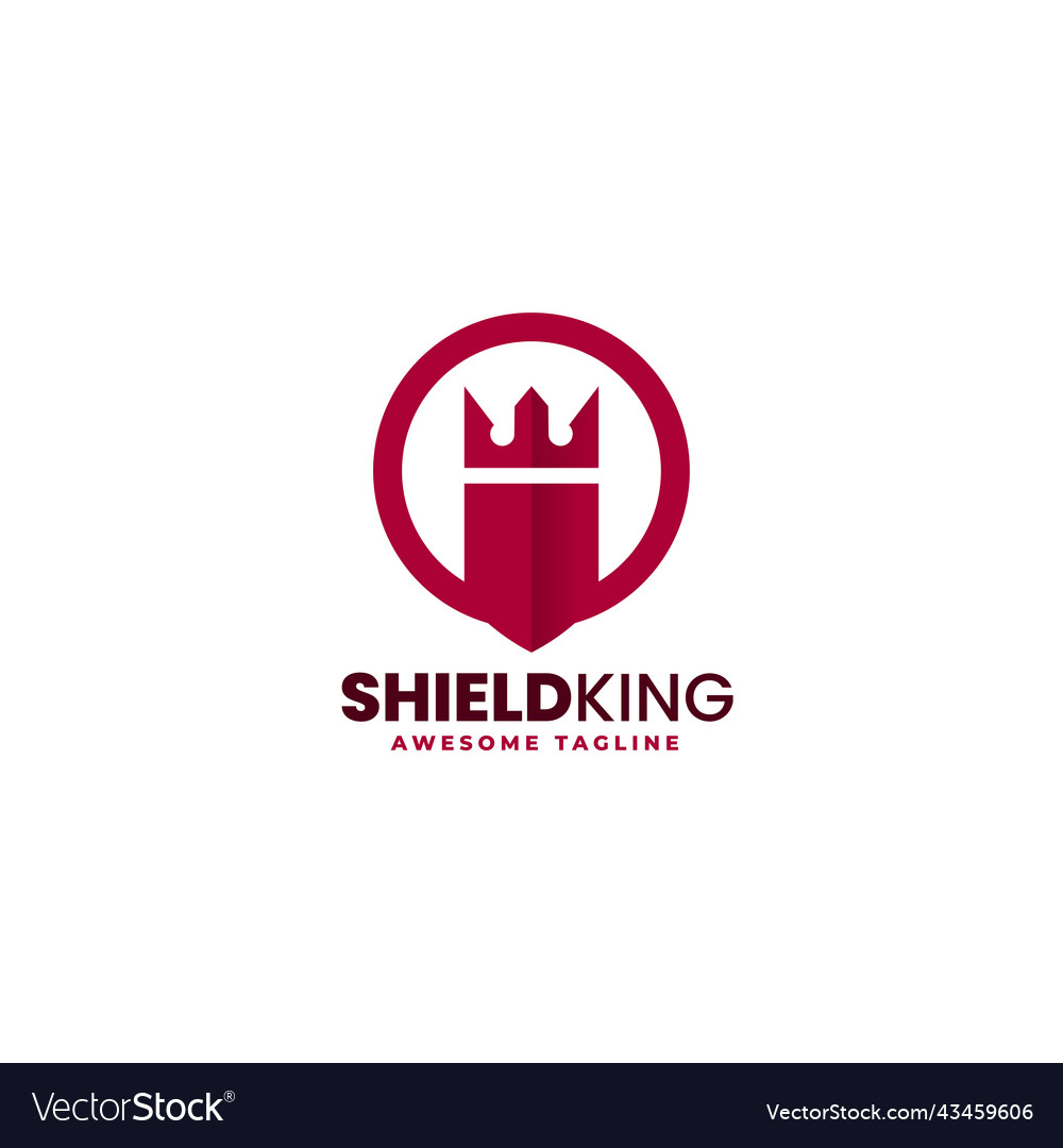 Logo shield king simple color style