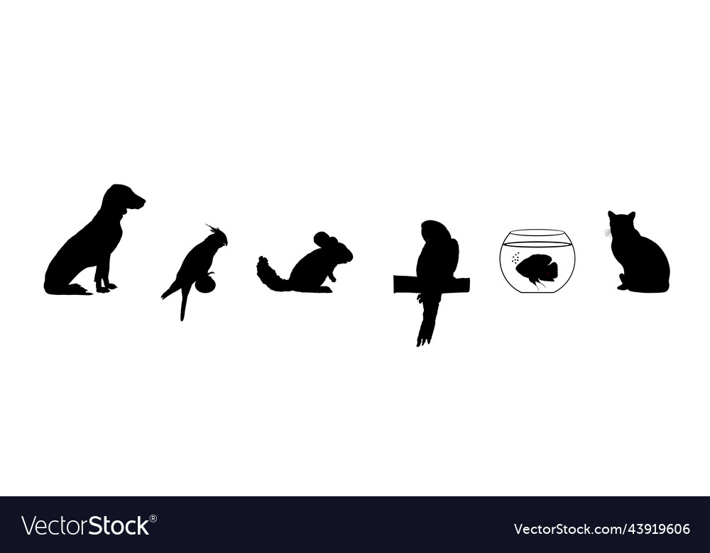 Pets collection silhouette