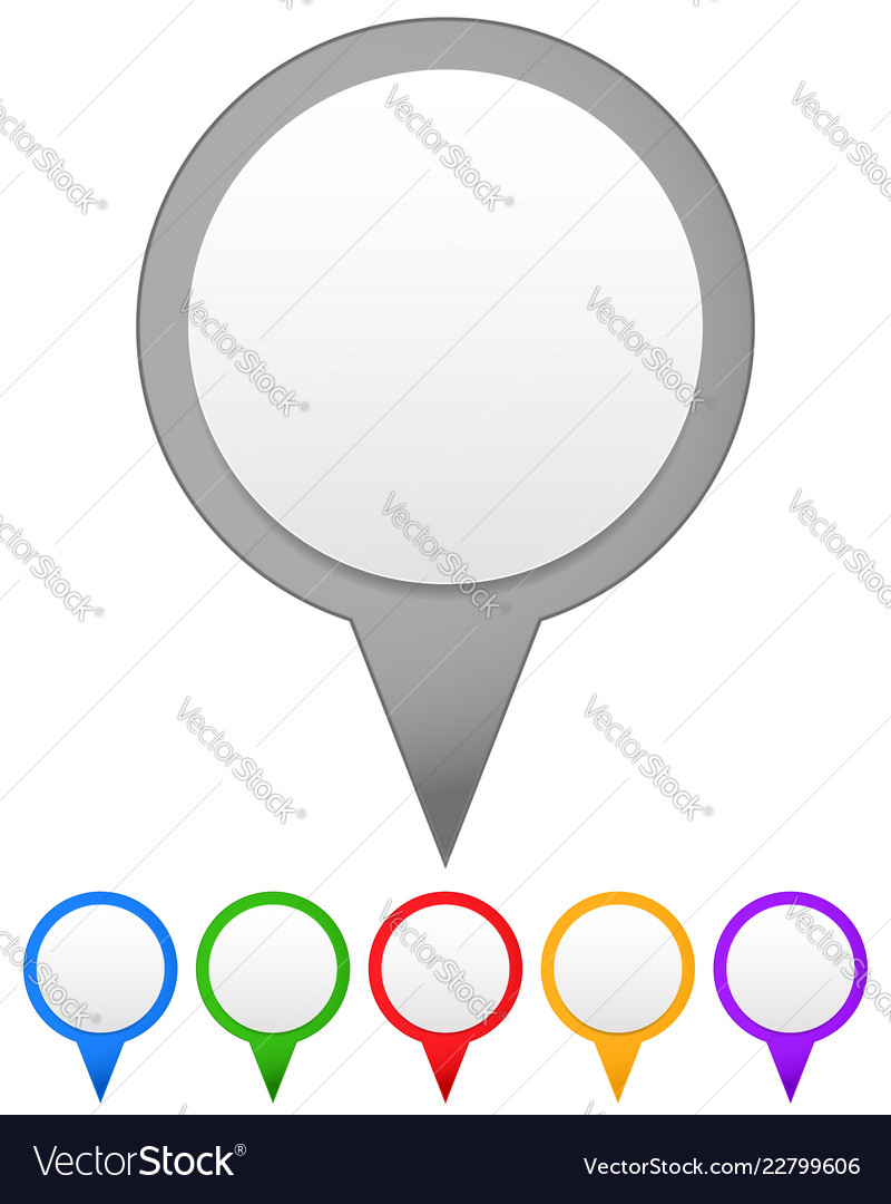 Set of map markers with various colors vector image Set of map markers with various colors