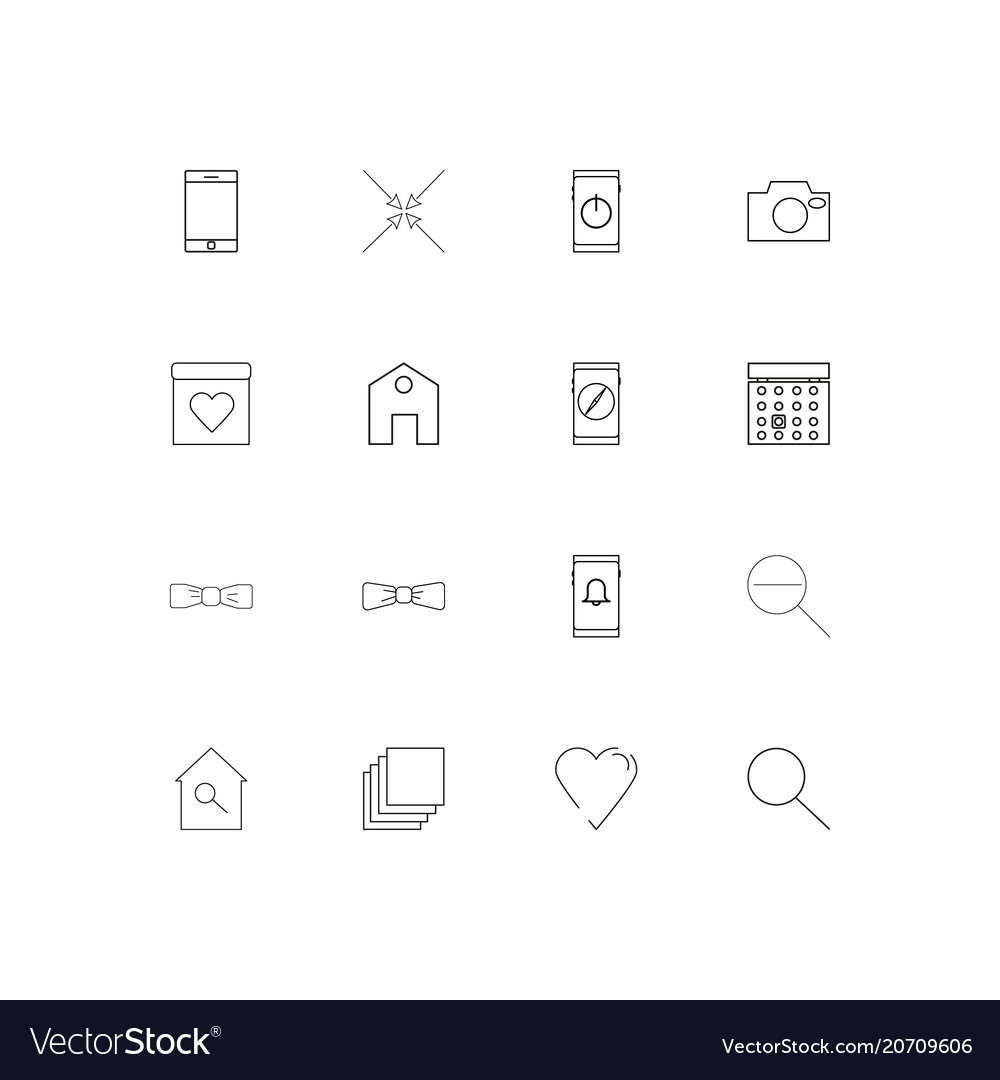 Signs and symbols simple linear icons set