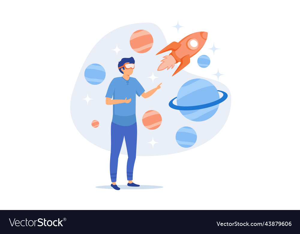 Virtual reality space exploration innovative Vector Image Virtual reality space exploration innovative Vector Image