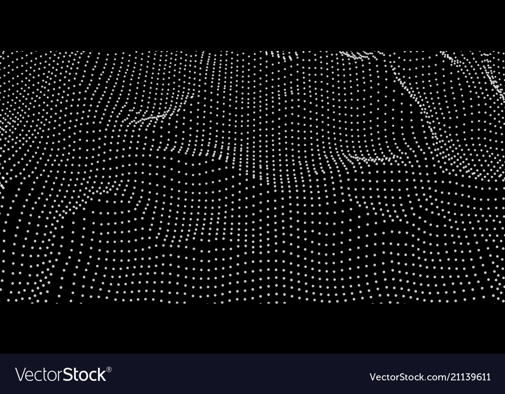 Abstract digital wave grid consist of particles vector image Abstract digital wave grid consist of particles