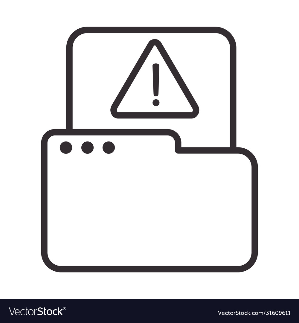 Alert icon folder file data warning attention