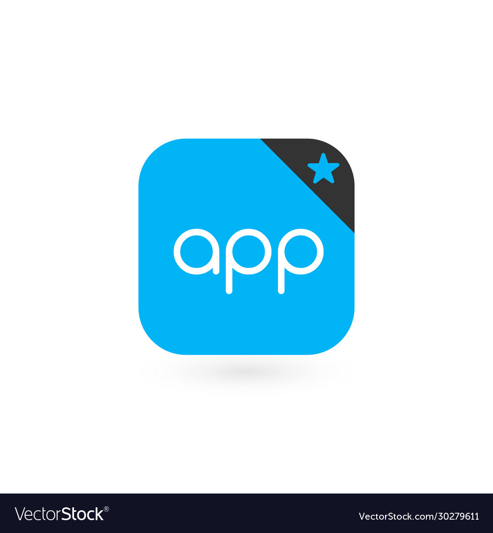 Blue app icon button template for internet sites