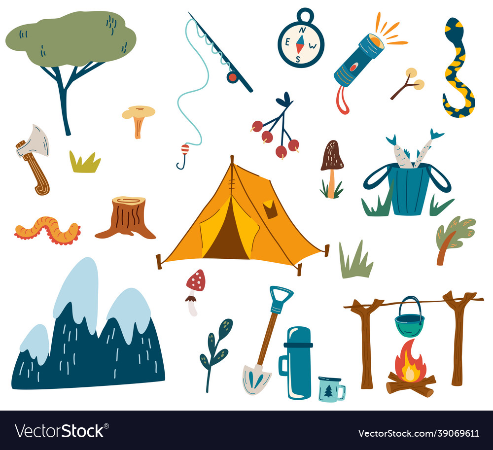 Camping and hiking set tourist equipment hand