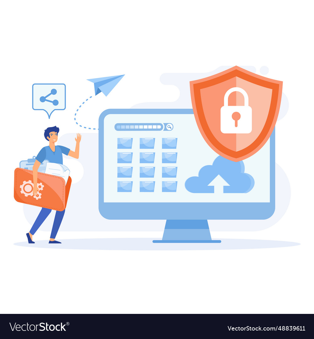 Cyber security services to protect personal data Vector Image