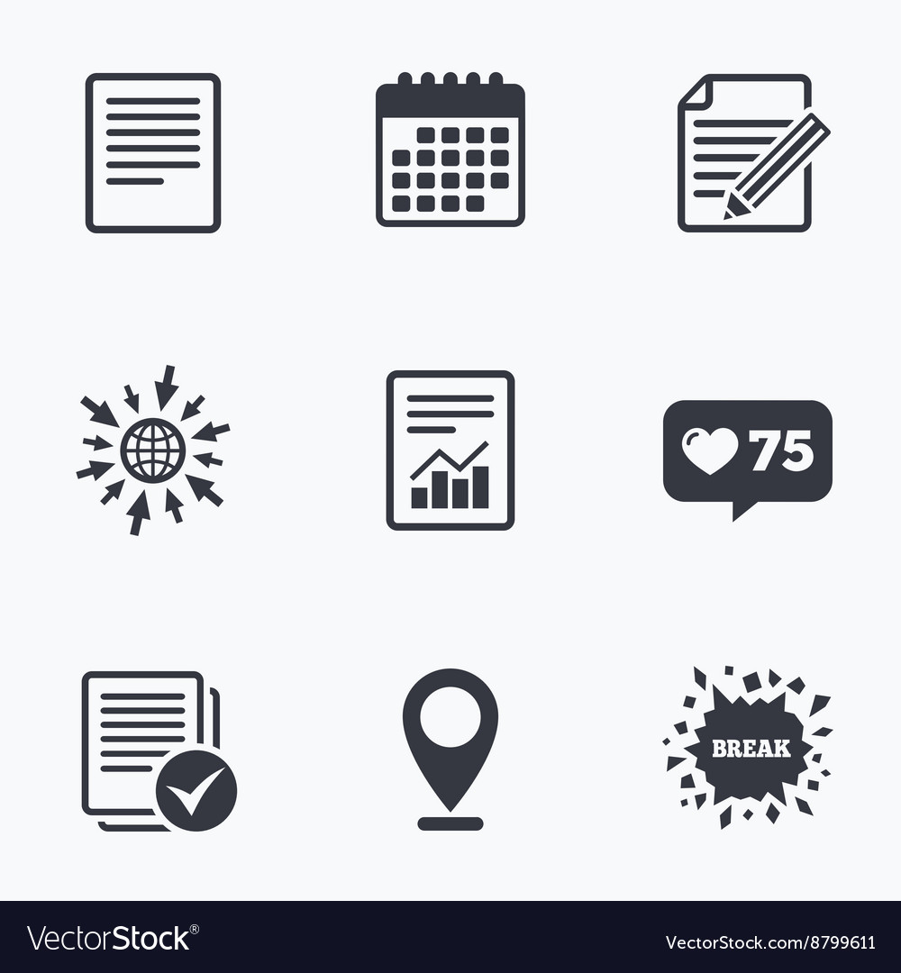 Document icons file with chart and checkbox