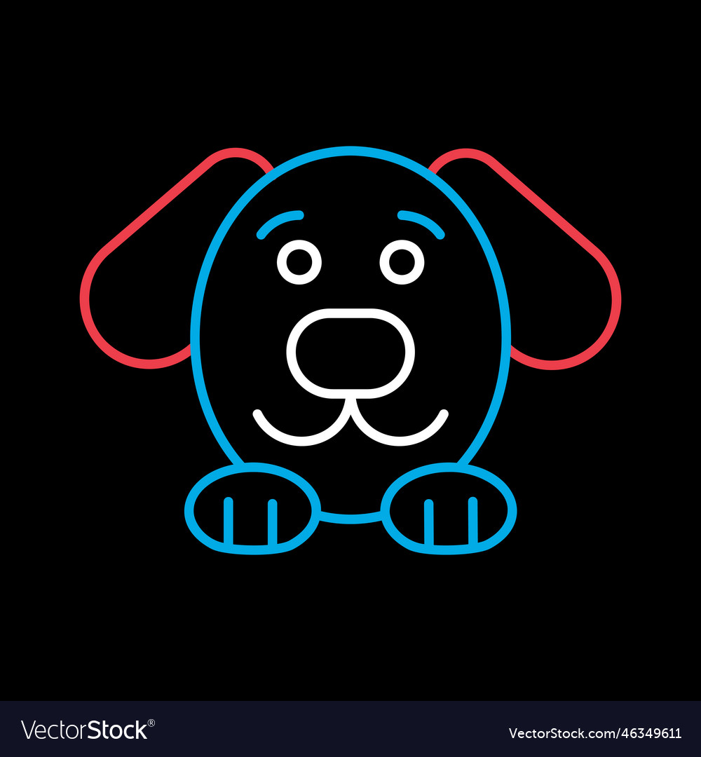 Dog icon on black background pet animal sign Vector Image