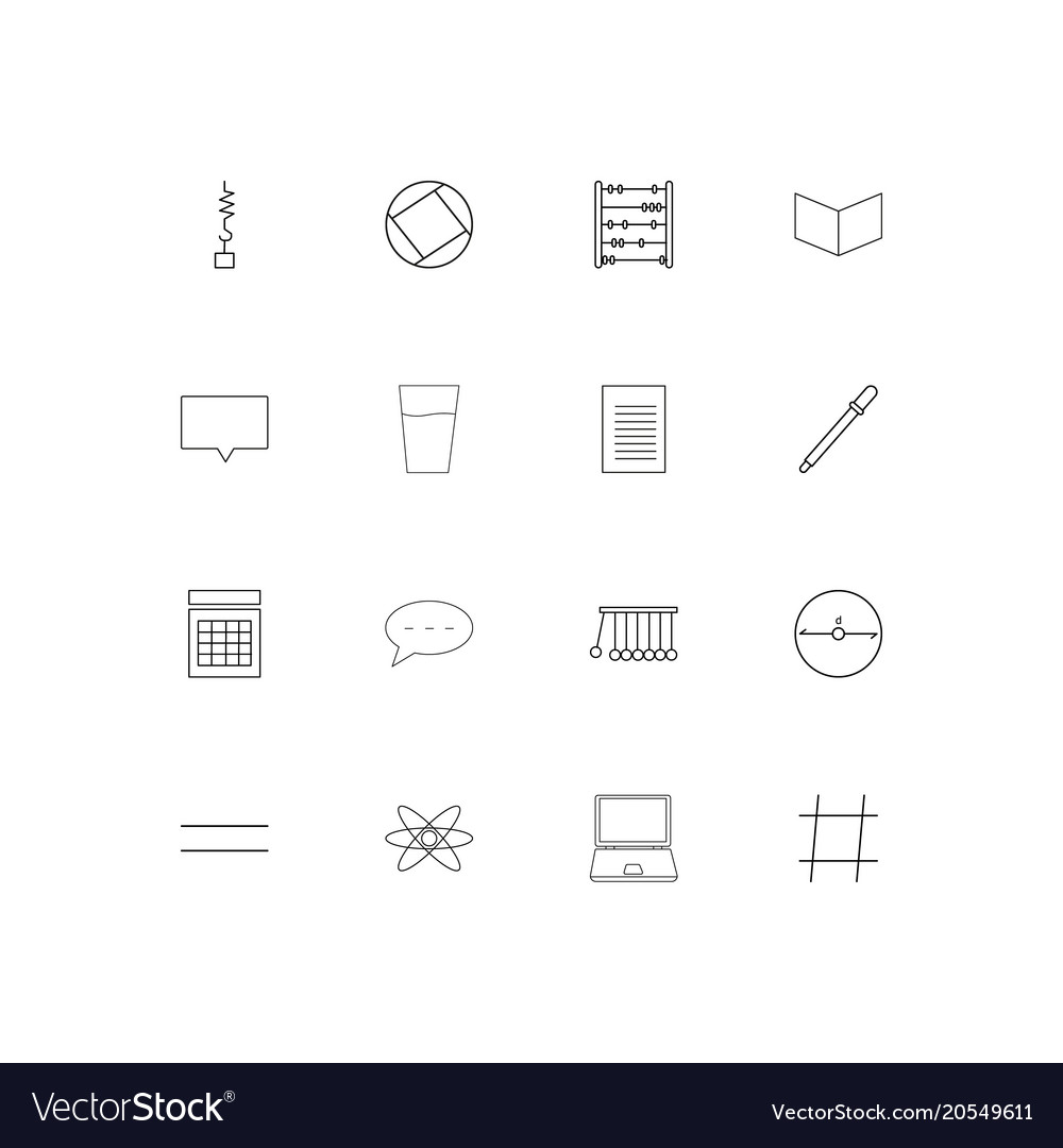 Education and science simple linear icons set