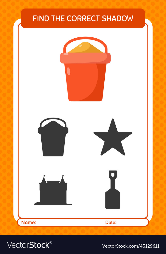 Find the correct shadows game with sand bucket