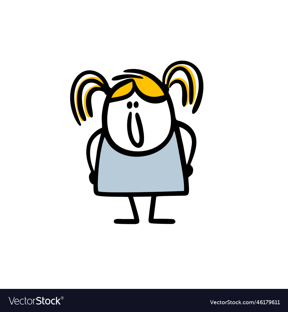 Funny fat cartoon girl with cute hair dress Vector Image